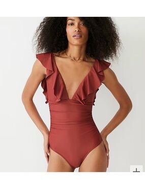 J.Crew maroon burgundy one piece bathing suit NWT 14